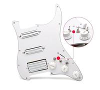 Pastilla Golpeador SSH precableado Scratchplate Coil Splitting 2 Mini Humbucker con pastilla de bobina golpeador de guitarra eléctrica(White pickup)