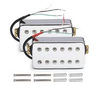 Pastilla humbucker de 6 cuerdas de doble bobina y 12 agujeros for guitarra eléctrica LP cromada(Neck and Bridge)