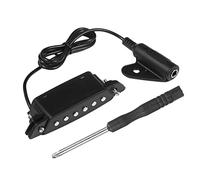 Pastilla magnética para guitarra acústica, pastilla magnética pasiva magnética con agujero de sonido, conector de 6,35 mm con destornillador cruzado, no requiere batería/perforación para todas las