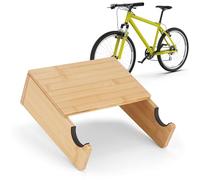 Pastilla para bicicletas de pared: soporte de madera fuerte, organizador horizontal, percha de almacenamiento de servicio pesado, solución de solución de pantalla de ahorro de espacio Bicycle | Garaje
