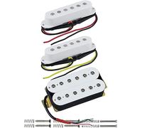 Pastilla para guitarra acústica, Amplificador de pastilla de bobina simple de cerámica Pastilla Humbucker SSH HSS Pastilla de guitarra eléctrica Conjunto blanco Pastilla de guitarra eléctrica