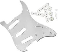 Pastilla para guitarra acústica, Gold Mirror Pickguard White Pickup Dual Hot Rail Humbucker Pickup Versatilidad Pickguard precableado for guitarras ST Piezas de repuesto for guitarra