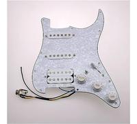 Pastilla para guitarra acústica, Golpeador Precableado Alnico5 Estilo 7 vías Tipo Golpeador totalmente cargado Pastillas de guitarra eléctrica(Pearl White)