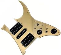 Pastilla para guitarra acústica, Juego de golpeador de guitarra con espejo dorado precableado, pastillas magnéticas Alnico 5 negras multifunción for guitarra RG, piezas de repuesto for guitarra