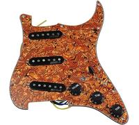 Pastilla para guitarra acústica, Kit de pastilla de bobina simple SSS Ainico 5 precableado de 7 vías de carga completa for guitarras eléctricas(Orange)