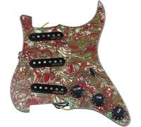 Pastilla para guitarra acústica, Kit de pastilla de bobina simple SSS Ainico 5 precableado de 7 vías de carga completa for guitarras eléctricas(Green Emerald)