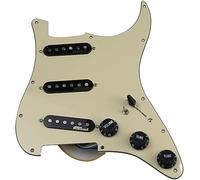 Pastilla para guitarra acústica, Kit de pastilla de bobina simple SSS Ainico 5 precableado de 7 vías de carga completa for guitarras eléctricas(Yellow)