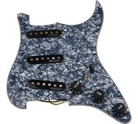 Pastilla para guitarra acústica, Kit de pastilla de bobina simple SSS Ainico 5 precableado de 7 vías de carga completa for guitarras eléctricas(Grey Pearl)