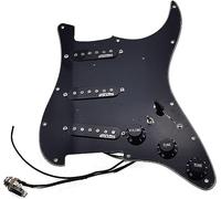 Pastilla para guitarra acústica, Kit de pastilla de bobina simple SSS Ainico 5 precableado de 7 vías de carga completa for guitarras eléctricas(Black)