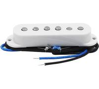 Pastilla para guitarra acústica, Pastilla de bobina simple escalonada Alnico 5 Vintage, sonido brillante for pastillas de guitarra eléctrica(White Middle)