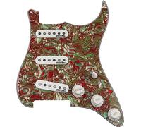 Pastilla para guitarra acústica, Pastillas de guitarra precableadas SSS Ainico 5 Pastillas de bobina simple Tipo de 7 vías Golpeador completamente cargado Precableado for guitarra(Green Agate)