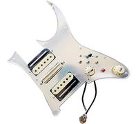 Pastilla para guitarra acústica, Precableado HSH Silver Mirror Pickguard Hubucker Pickup Convertidor de 7 vías 20 Arnés de soldadura multifunción Piezas de repuesto for guitarra