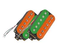 Pastilla Para Guitarra Eléctrica Naranja verde guitarra eléctrica Humbucker pastilla bobina división pastilla 4 Cable de conducta (Color : One set)