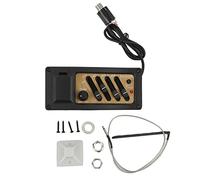 Pastilla ZenithAur Guitar EQ con METODO de preamplificador de guitarra y ecualizador de 4 bandas con controles de graves/medios/agudos y acabado de veta de para guitarras