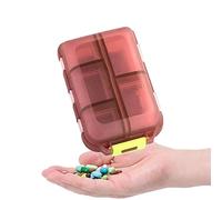 pastillas a prueba humedad pequeña, contenedor con soporte vitamina 10 compartimentos, dispensador portátil con tapa y soporte vitaminas doble capa para pastillas, vitaminas,