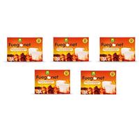 Pastillas Blancas de Encendido de Fuegos, Pack DE 5 UDS, 32 Pastillas por Tableta. Encedido rapido de chimeneas, Estufas, barbacoas o fogatas