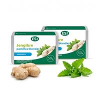 Pastillas Blandas Suizas con Jengibre y aroma natural a Menta | Sin azúcar | Veganas | Suavizan la garganta y refrescan la respiración | Formato bolsillo 50g | ESI
