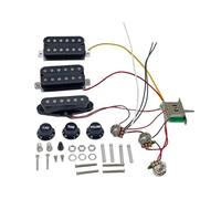 Pastillas de bobina única con arnés de cableado precableado, 2 tonos, 1 volúmenes, interruptores de 5 vías, juego de piezas de repuesto para guitarra eléctrica HSH