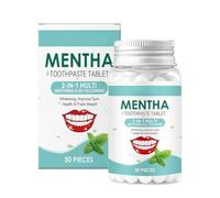 Pastillas de Dentífrico,30 comprimidos dentales de limpieza profunda y suave | Tabletas de dentífrico blanqueador,Para uso en interiores, exteriores, vacaciones y viajes de negocios