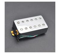 Pastillas De Doble Bobina Humbucker Con Cubierta De Latón Pastillas De Guitarra De División De Bobina De Puente/cuello De Salida Alta De 12 Orificios Piezas de Guitarra Eléctrica (Color : Silver_Neck
