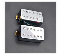 Pastillas De Doble Bobina Humbucker Con Cubierta De Latón Pastillas De Guitarra De División De Bobina De Puente/cuello De Salida Alta De 12 Orificios Piezas de Guitarra Eléctrica (Color : Silver_1 se