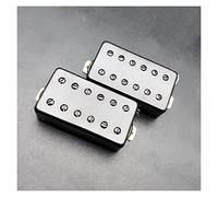 Pastillas De Doble Bobina Humbucker Con Cubierta De Latón Pastillas De Guitarra De División De Bobina De Puente/cuello De Salida Alta De 12 Orificios Piezas de Guitarra Eléctrica (Color : BK_1 set)