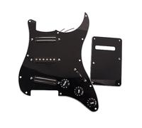 Pastillas de doble riel Sss de 3 capas negras, golpeadores de guitarra precableados cargados para guitarra eléctrica de 11 agujeros