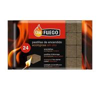 Flower - Pastillas de Encendido | Rápido y Seguro para Chimeneas y Barbacoas | Menos Humos y Olores | 32 Unidades | Compatible con Tierra para Cactus, Marrón, Madera