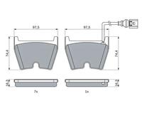 Bosch Juego de pastillas de freno 0 986 424 613 delanteras Low‑Metallic para Audi