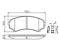 Bosch Pastillas de freno 0 986 424 709 – Juego de 4 delanteras para Mazda y Mitsubishi