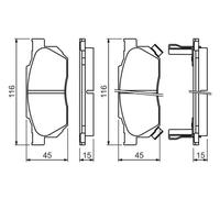 Pastillas de freno 0 986 490 440 BOSCH para HONDA PRELUDE II CIVIC V Hatchback