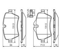 Juego de pastillas de freno BOSCH 0 986 494 489, delante
