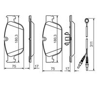 Pastillas de freno 0 986 494 526 BOSCH para PEUGEOT CITROËN DS
