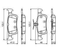 Bosch BP1710 - Pastiglie Freni Auto, Trasero - Calidad Bosch - Reducción de Ruido y Polvo - Certificación ECE-R90 - Sin Cobre - 1 Juego de 4 Pastillas