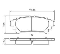Pastillas de freno 0 986 494 873 BOSCH para TOYOTA LEXUS