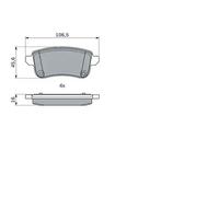 BOSCH Juego de 4 pastillas de freno 0 986 494 978 traseras para Renault Scénic / Nissan Juke