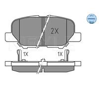 MEYLE Juego de 4 pastillas de freno para MAZDA: 6 & MITSUBISHI: ASX, Outlander & PEUGEOT: 4008 & CITROËN: C4 Aircross (Ref: 025 256 8814)