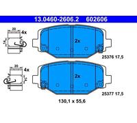 Pastillas de freno 13.0460-2606.2 ATE para FIAT LANCIA