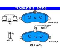 Pastillas de freno 13.0460-2738.2 ATE para FIAT PEUGEOT CITROËN TOYOTA