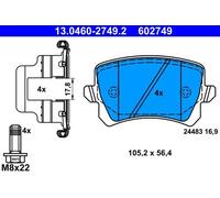 Pastillas de freno 13.0460-2749.2 ATE para VW SEAT SKODA AUDI