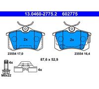 ATE Juego de 4 pastillas de freno para DS: DS4 & CITROËN: DS4, C4 (Ref: 13.0460-2775.2)