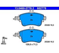 Juego de pastillas de freno ATE 13.0460-2778.2, delante
