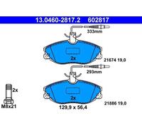 ATE Juego de pastillas de freno 13.0460-2817.2 delanteras – Citroën ZX/Xsara, Peugeot 306/406