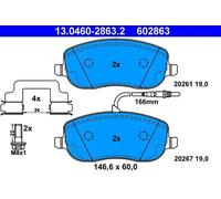 Juego de pastillas de freno ATE 13.0460-2863.2, delante