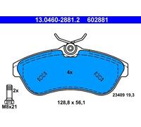 Pastillas de freno 13.0460-2881.2 ATE para CITROËN C3 I C3 Pluriel C2