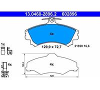 Pastillas de freno 13.0460-2896.2 ATE para SMART MITSUBISHI