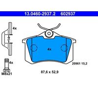 ATE Juego de 4 pastillas de freno para SEAT: Leon, Toledo, Ibiza, Cordoba, Exeo & VOLKSWAGEN: Golf, Polo, Bora, New Beetle (Ref: 13.0460-2937.2)