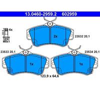 ATE Juego de 4 pastillas de freno delanteras 13046029592 para CHRYSLER PT Cruiser