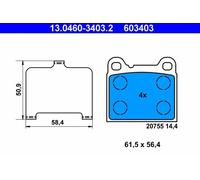 Pastillas de freno 13.0460-3403.2 ATE para VOLVO 850 850 Station Wagon