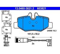 Pastillas de freno 13.0460-3821.2 ATE para MERCEDES-BENZ VITO / MIXTO Furgoneta